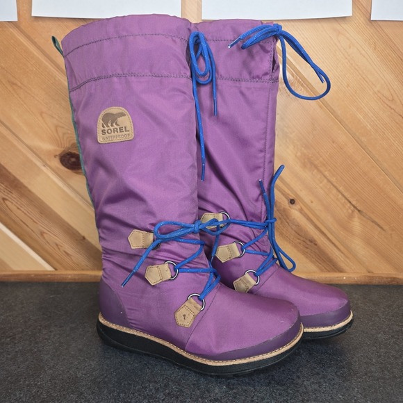 Sorel Retro 88 Insulated Purple Waterproof Winter Snow Boots NL1708 Size 6 - Picture 1 of 8